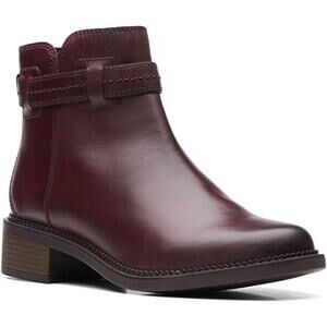 Clarks Women's Maye Ease Ankle Boots, Dark Brown Leather Size 5.5M